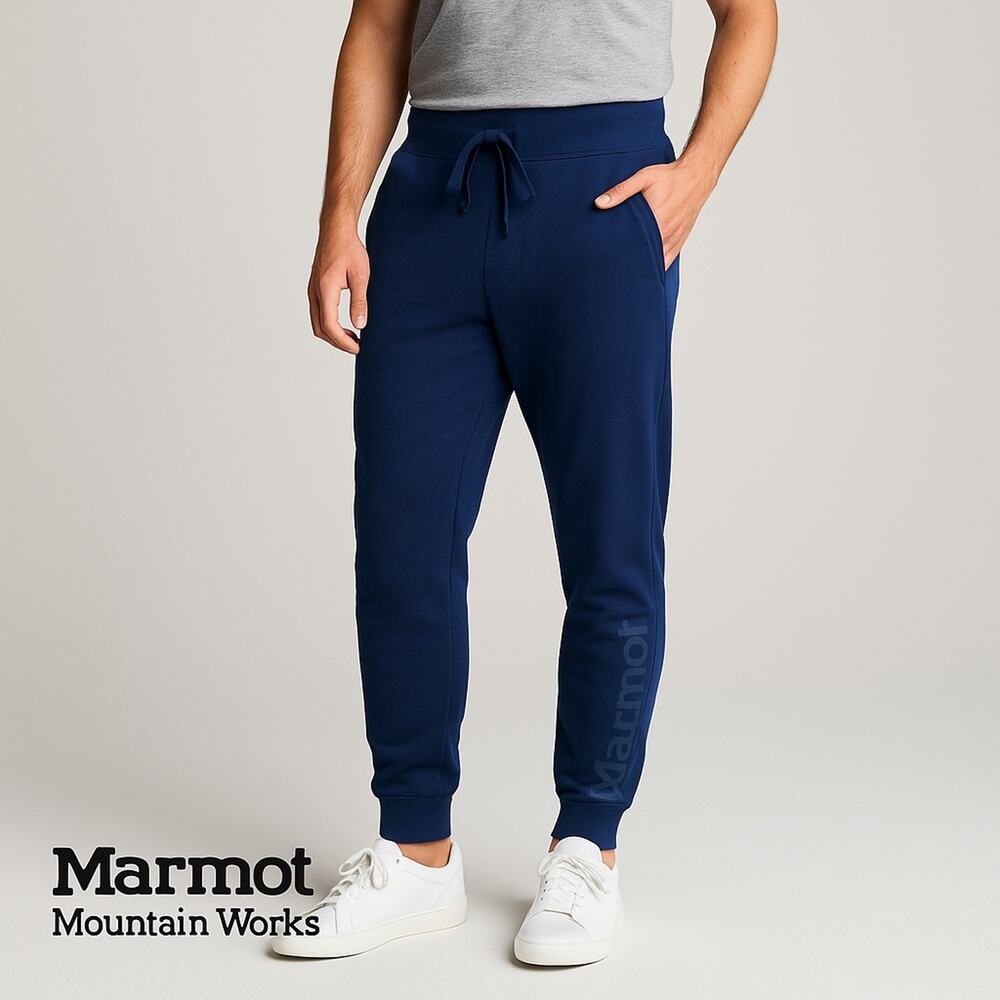 Marmot Mountain Works Men’s Arctic Navy Fleece Jogger Pants XL NWT